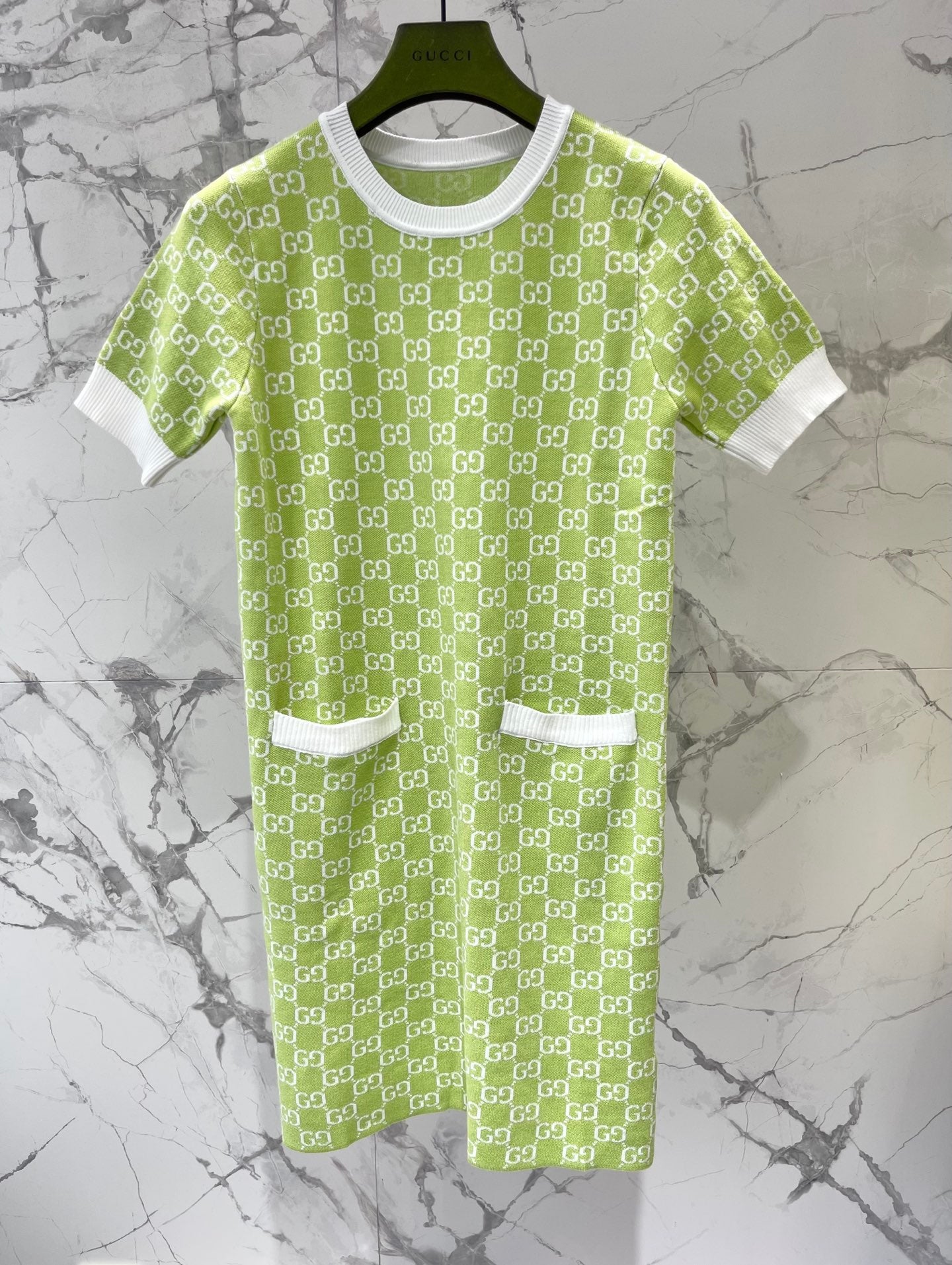 Monogram Knit Dress | Short Sleeve Sweater Dress