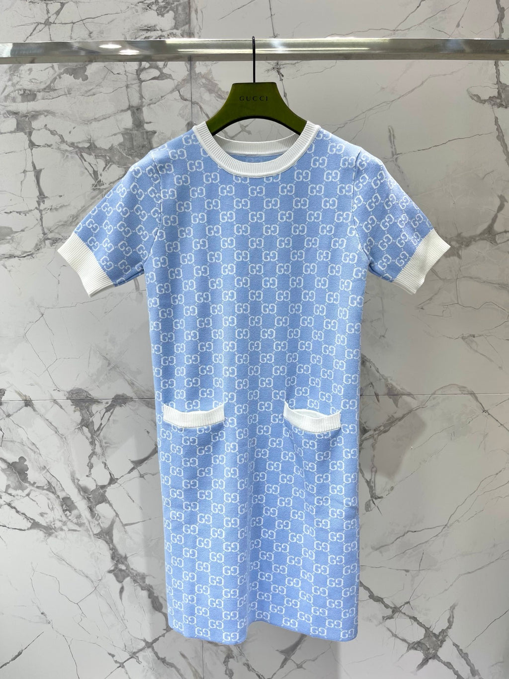 Monogram Knit Dress | Short Sleeve Sweater Dress