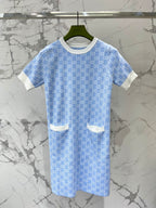 Monogram Knit Dress | Short Sleeve Sweater Dress