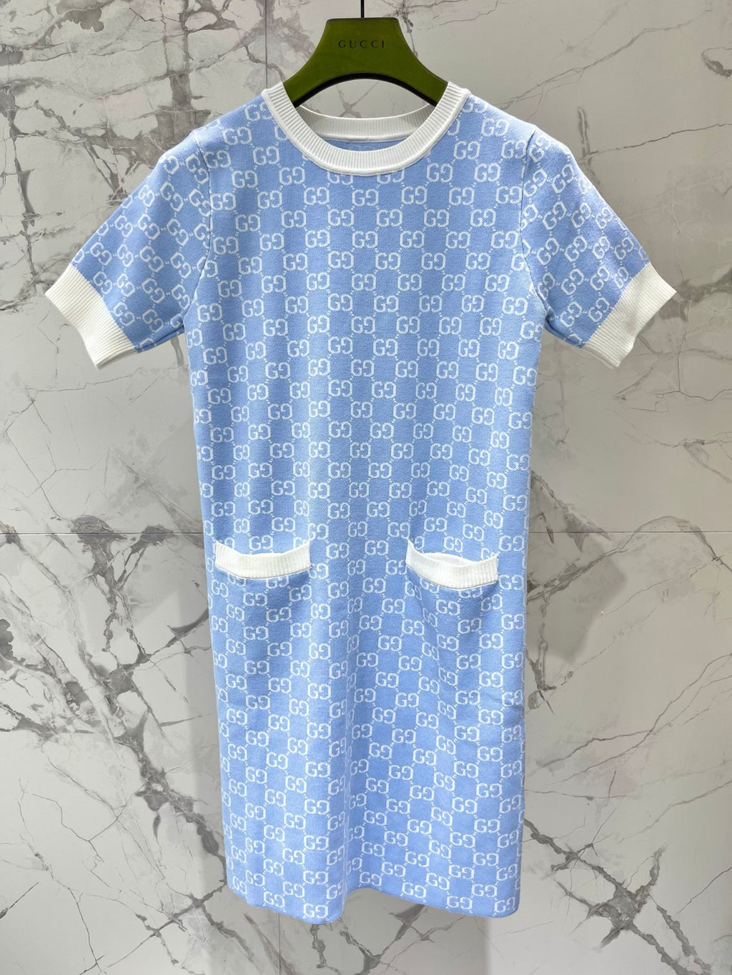 Monogram Knit Dress | Short Sleeve Sweater Dress