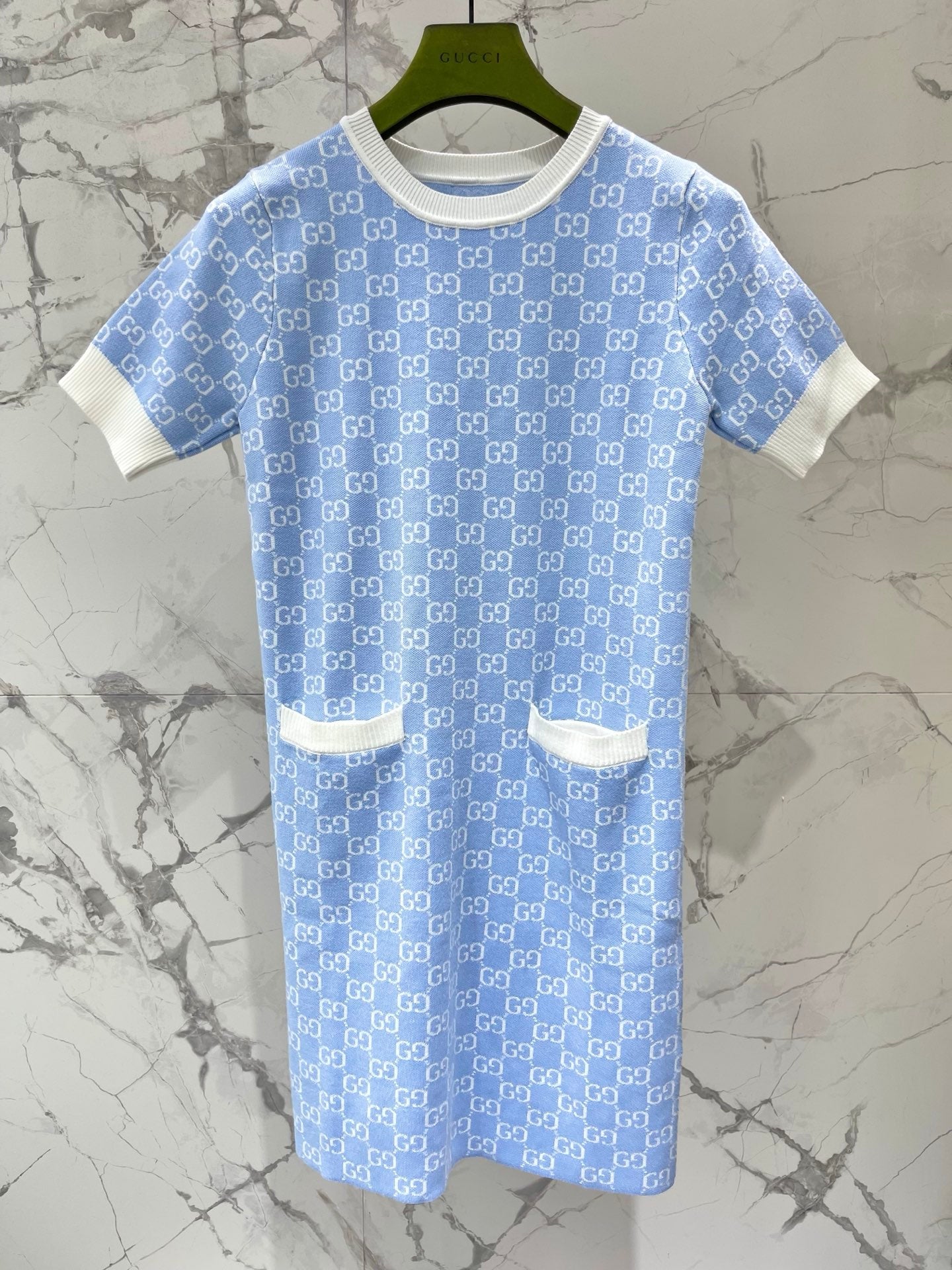 Monogram Knit Dress | Short Sleeve Sweater Dress
