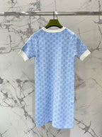 Monogram Knit Dress | Short Sleeve Sweater Dress