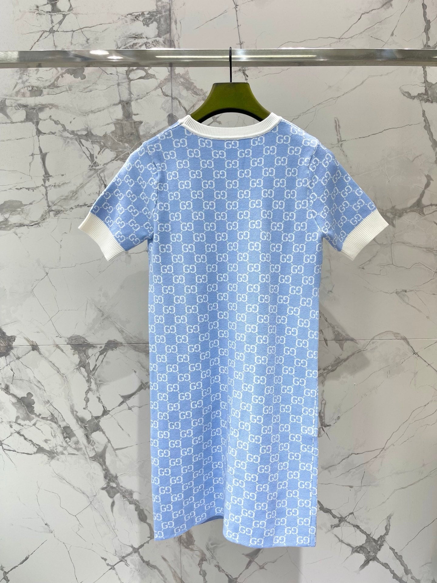 Monogram Knit Dress | Short Sleeve Sweater Dress