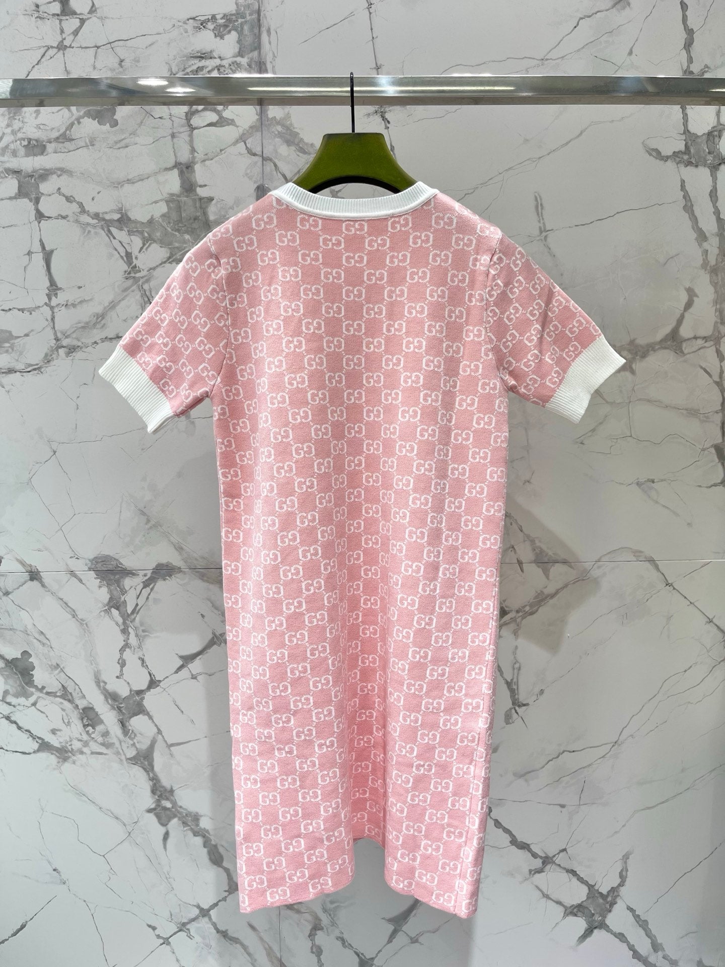 Monogram Knit Dress | Short Sleeve Sweater Dress