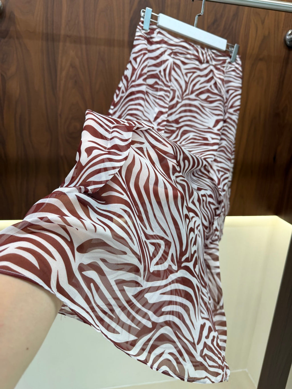 Monogram Silk Midi Skirt | Luxury Print A-Line Skirt