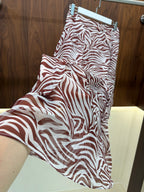 Monogram Silk Midi Skirt | Luxury Print A-Line Skirt