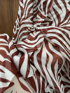 Monogram Silk Midi Skirt | Luxury Print A-Line Skirt
