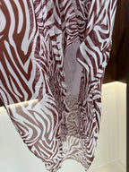 Monogram Silk Midi Skirt | Luxury Print A-Line Skirt