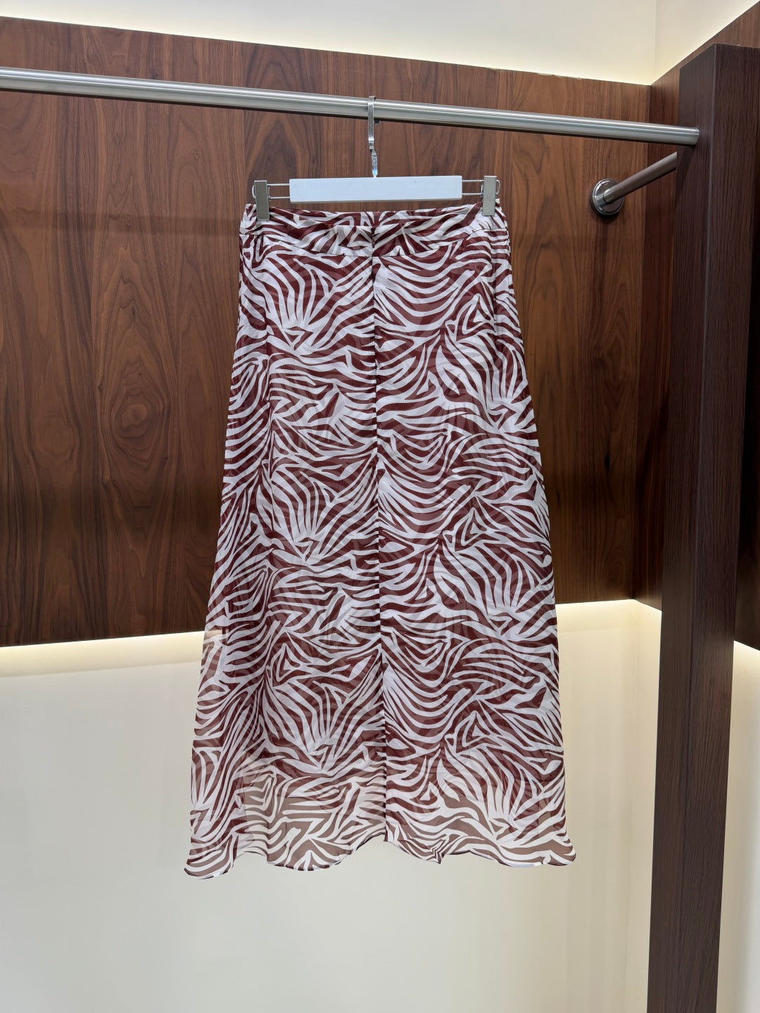Monogram Silk Midi Skirt | Luxury Print A-Line Skirt