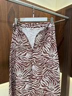 Monogram Silk Midi Skirt | Luxury Print A-Line Skirt
