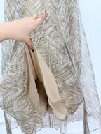 Chain Print Silk Midi Skirt | Elegant Satin A-Line Skirt