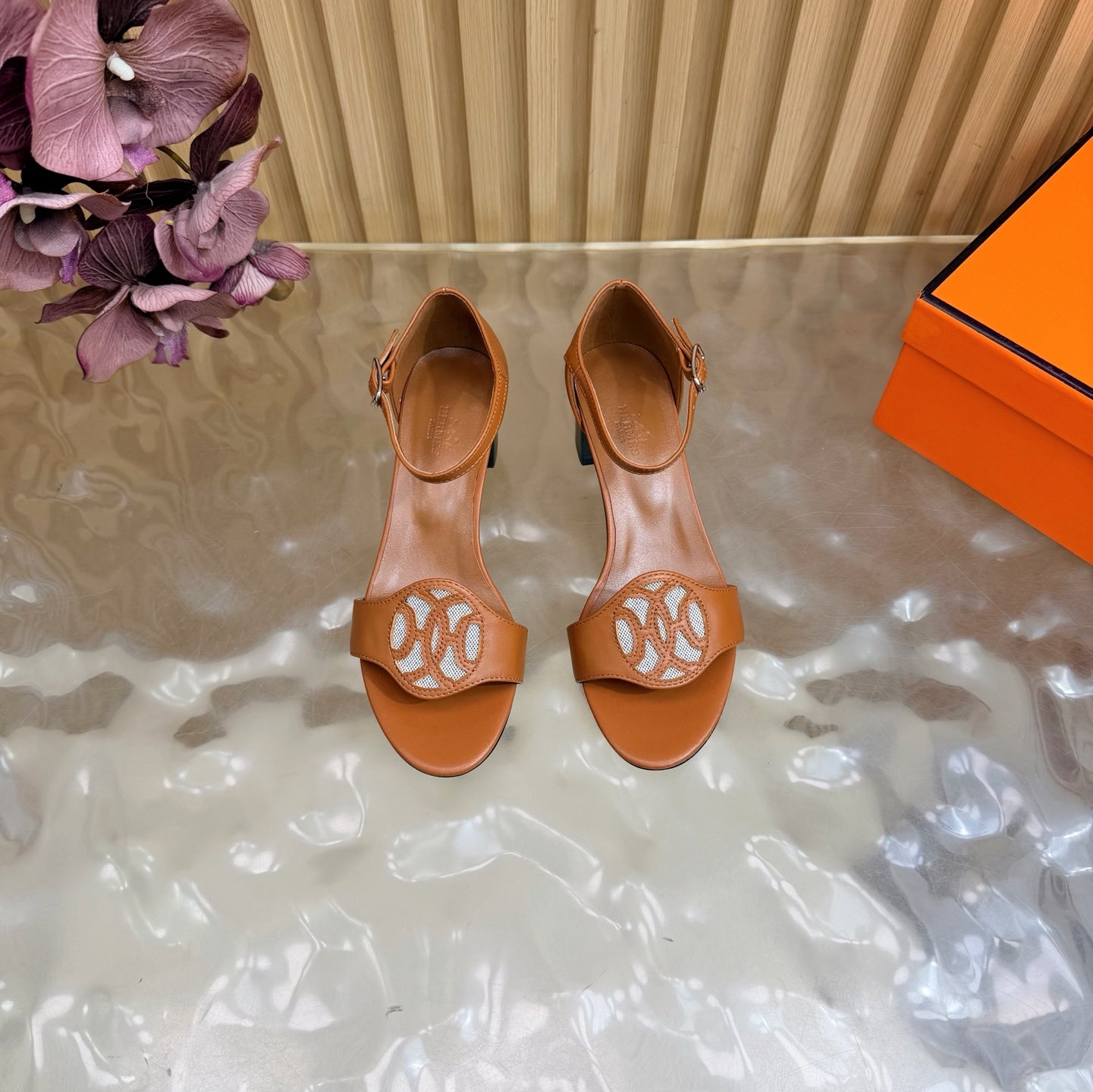 Roman Heel Leather Sandals | Vintage Elegant Block Heel Sandals