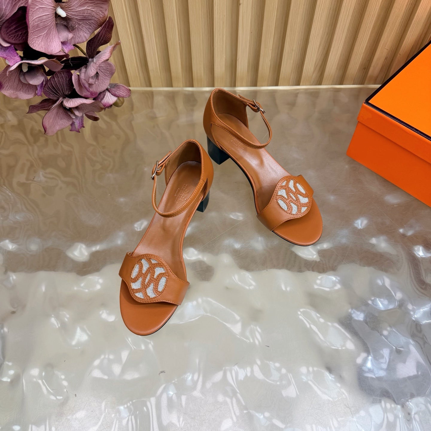 Roman Heel Leather Sandals | Vintage Elegant Block Heel Sandals