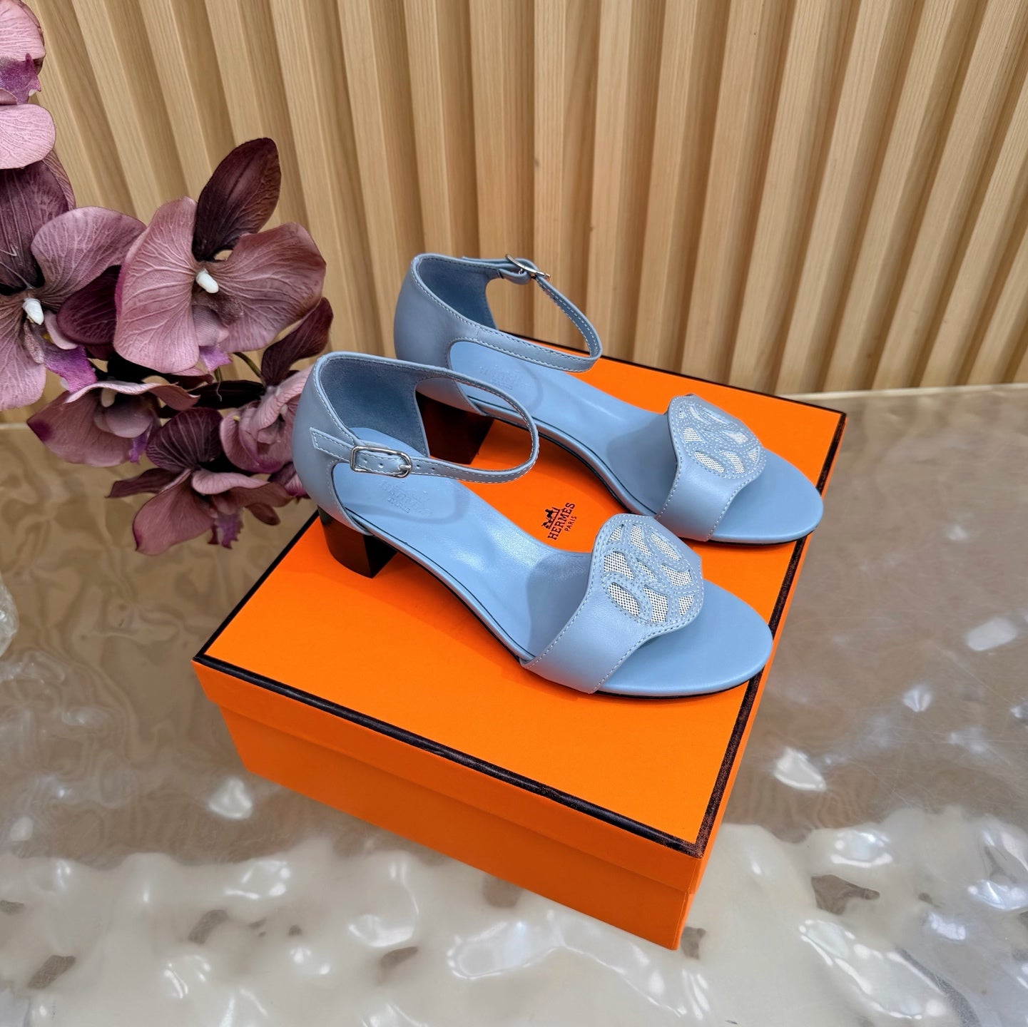 Roman Heel Leather Sandals | Vintage Elegant Block Heel Sandals