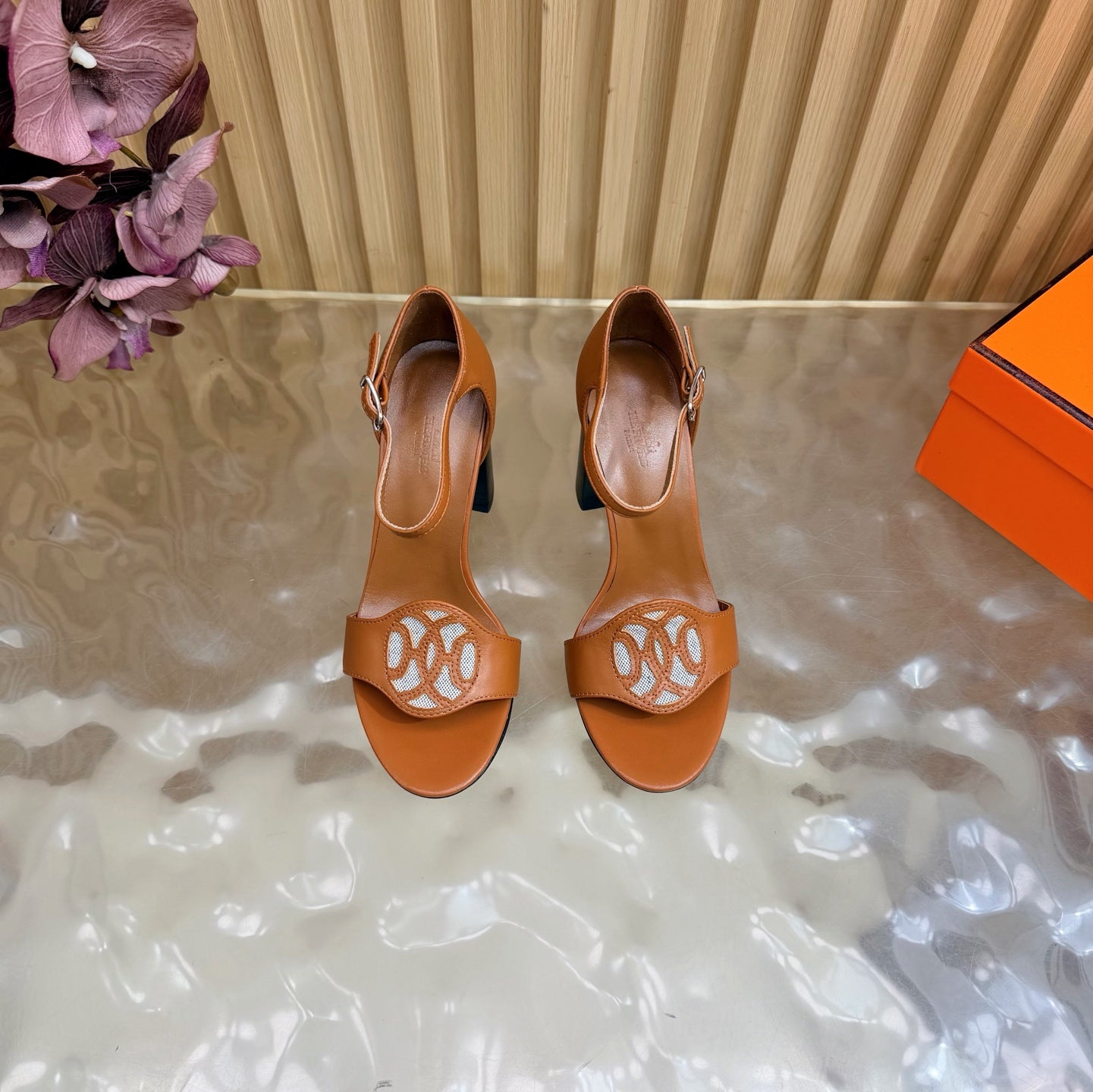 Roman Heel Leather Sandals | Vintage Elegant Block Heel Sandals