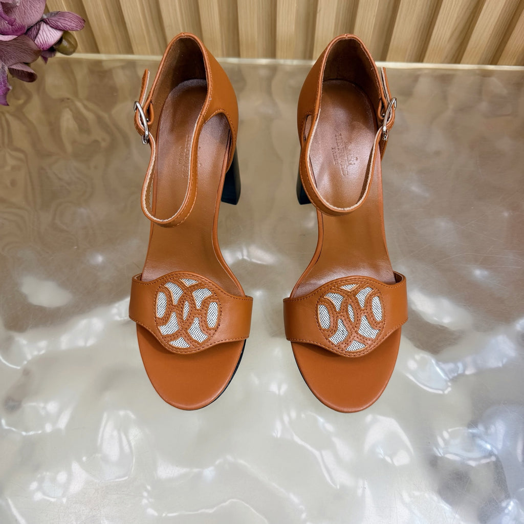 Roman Heel Leather Sandals | Vintage Elegant Block Heel Sandals
