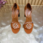 Roman Heel Leather Sandals | Vintage Elegant Block Heel Sandals