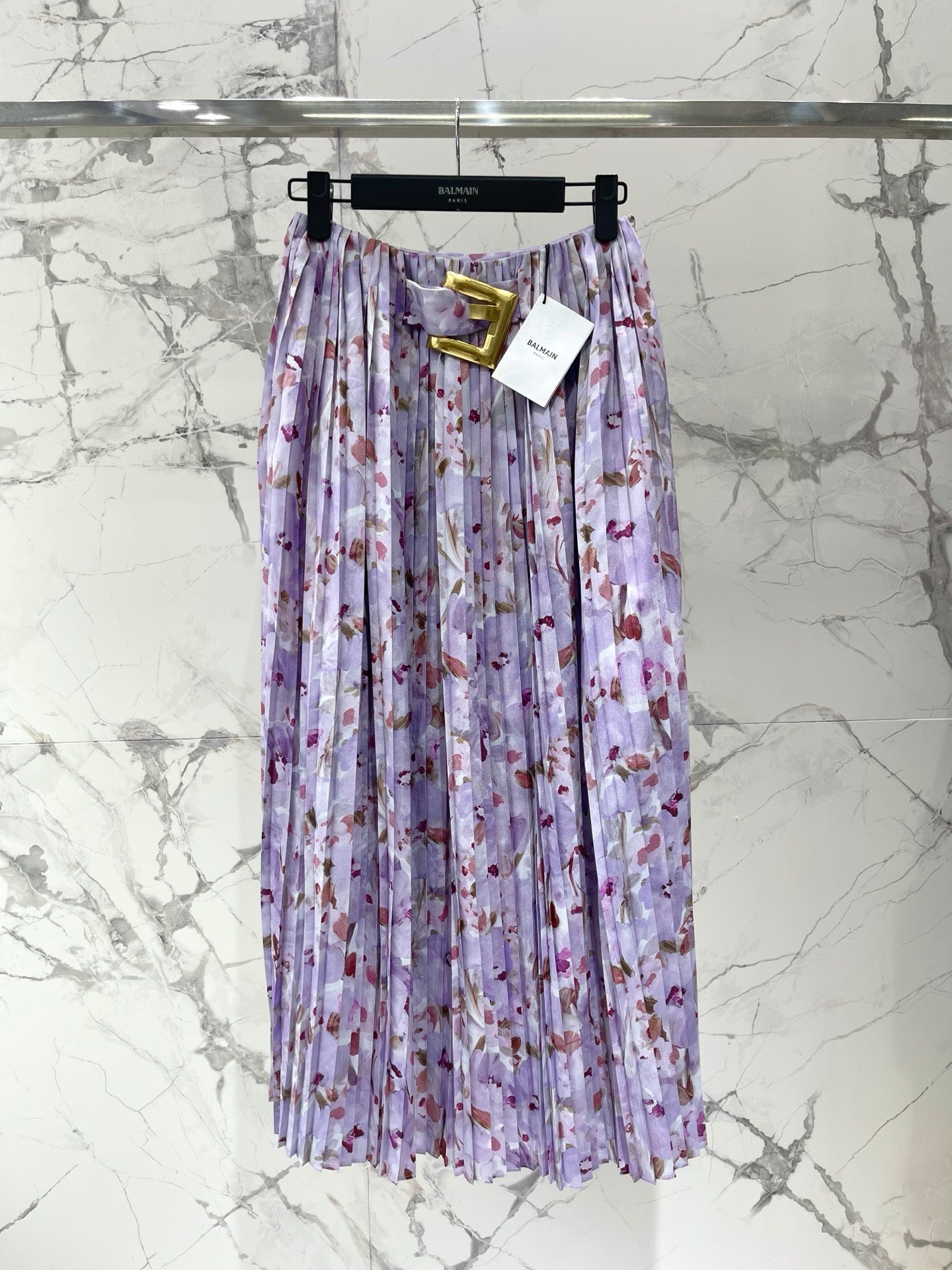 Floral Pleated Midi Skirt | Romantic Garden Print Skirt