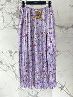 Floral Pleated Midi Skirt | Romantic Garden Print Skirt