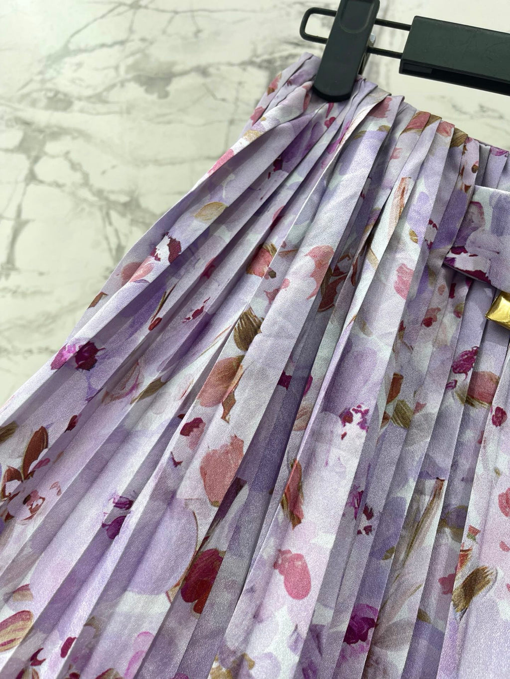 Floral Pleated Midi Skirt | Romantic Garden Print Skirt