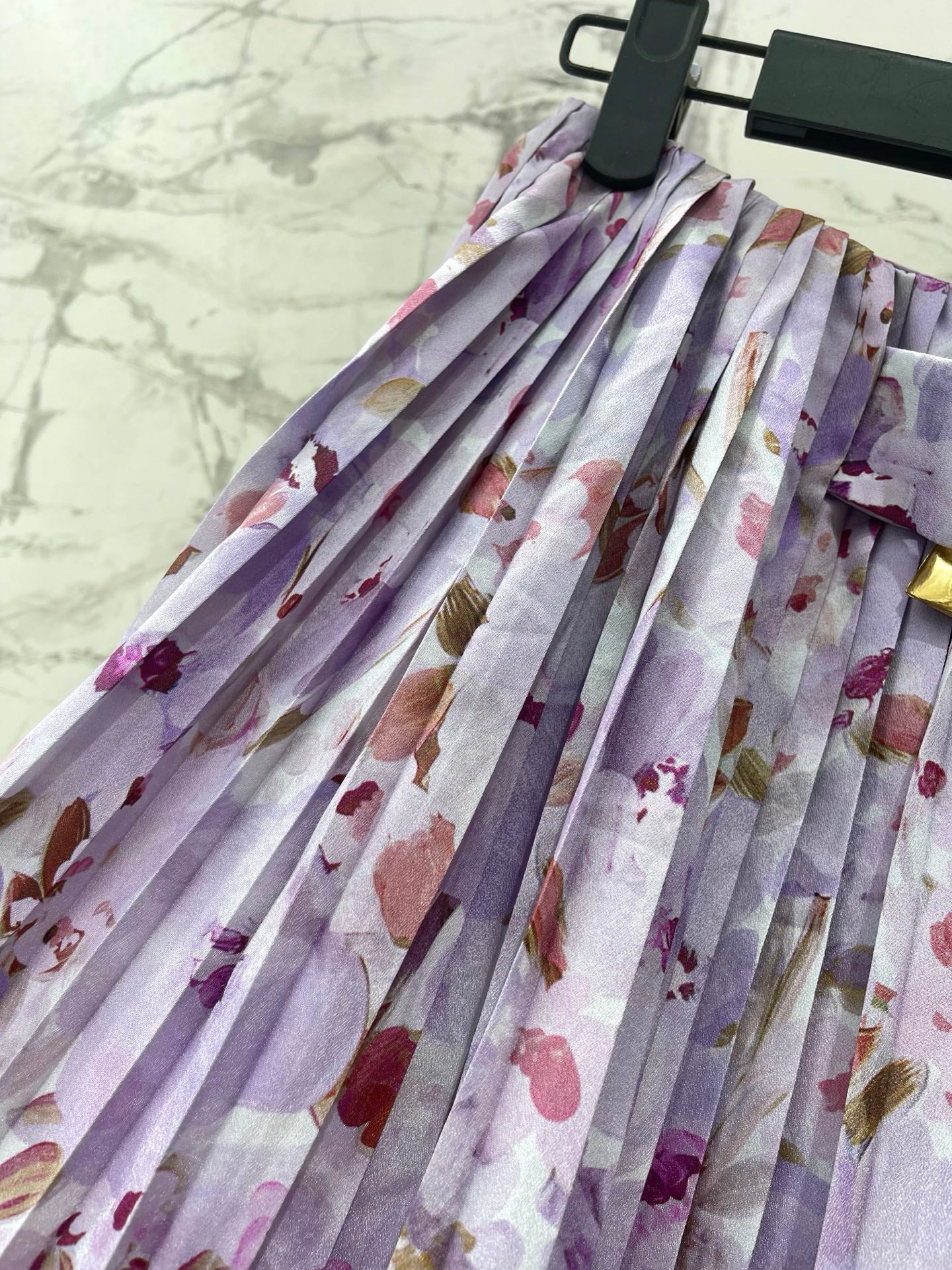 Floral Pleated Midi Skirt | Romantic Garden Print Skirt