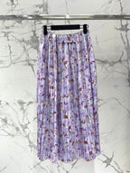 Floral Pleated Midi Skirt | Romantic Garden Print Skirt