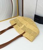 Raffia Woven Basket Bag | Embroidered Straw Tote