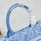 D Book Tote ( light blue butterfly )
