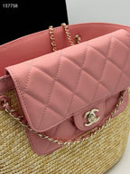 Large Woven Basket Tote Bag