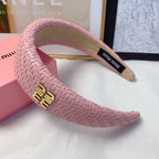 Luxury Wide Logo Headband — Elegant & Versatile