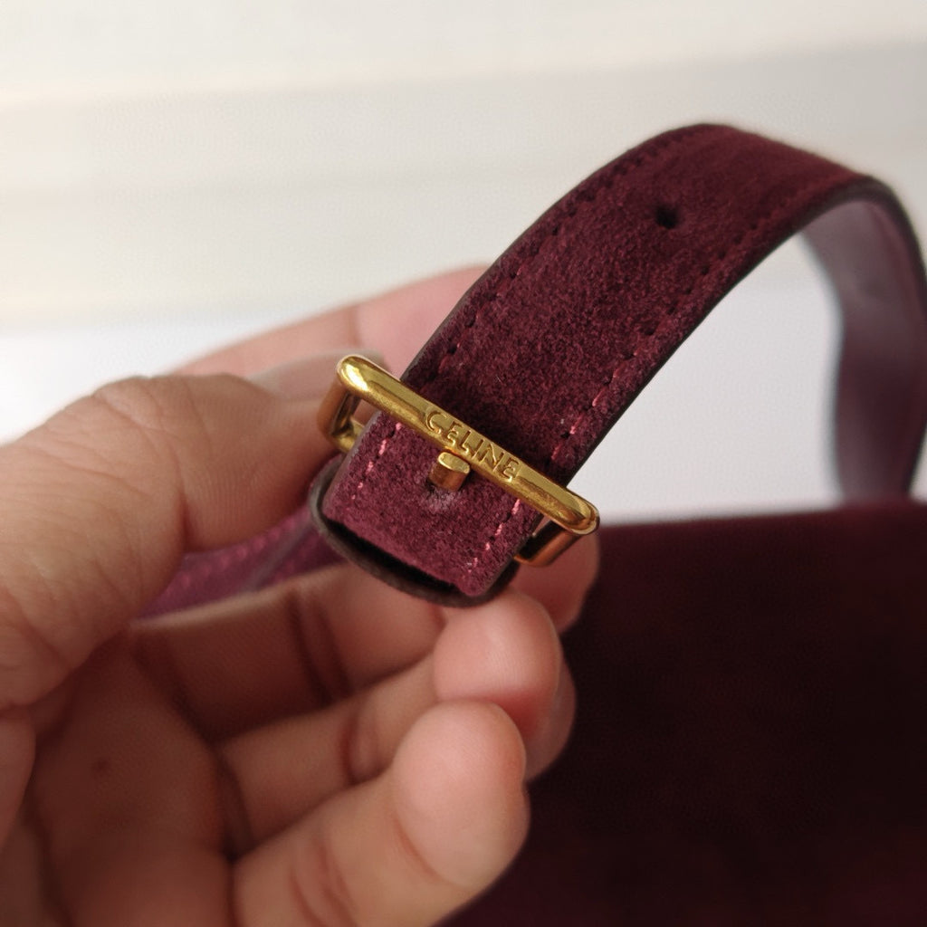 Premium Burgundy Flap Shoulder Bag – Suede Finish (Large Size)