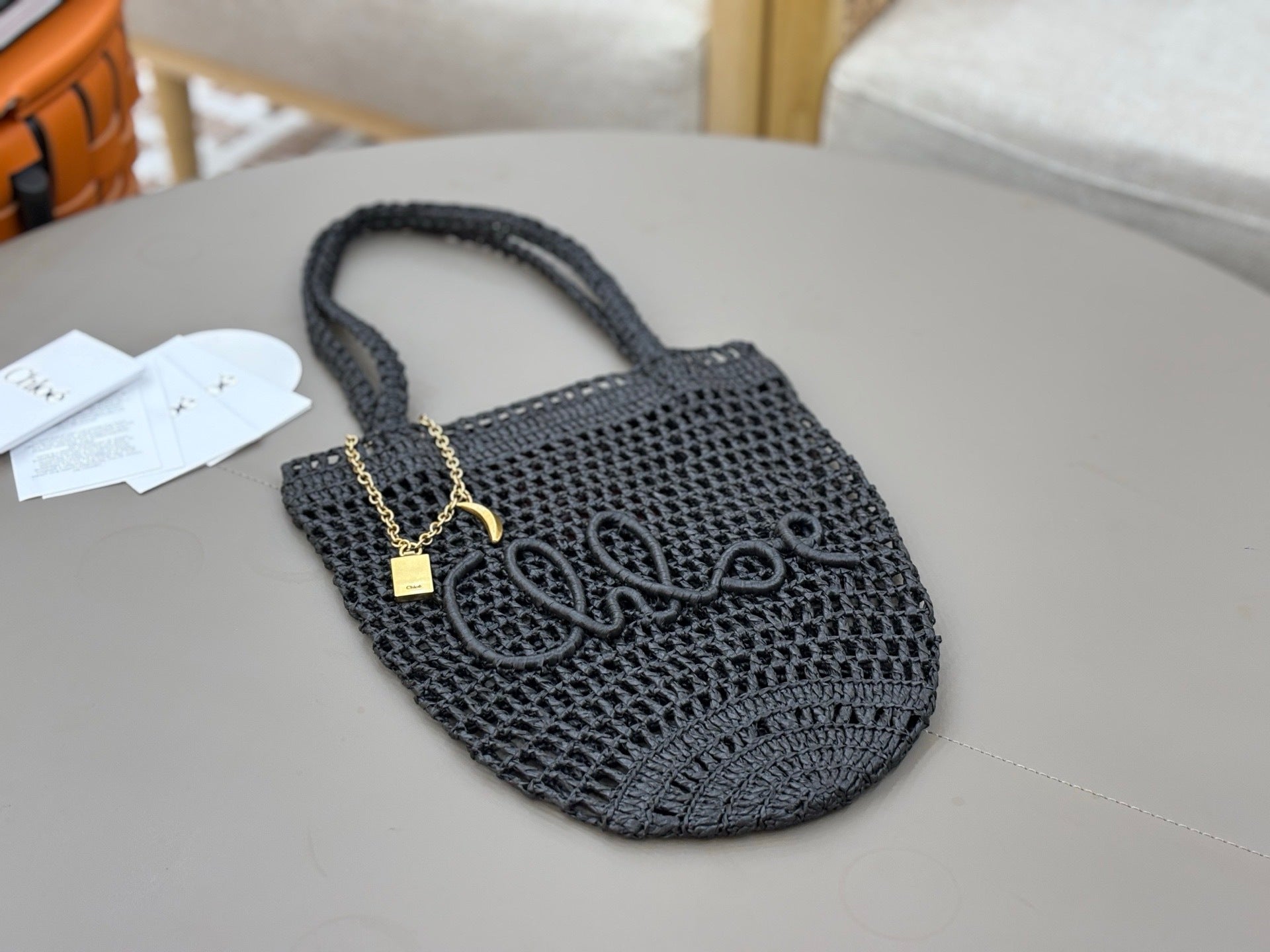 Premium Raffia Leather Tote Bag