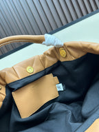 Large Bow-Detail Quilted Leather Shoulder Bag – Soft Padded Finish