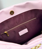 Handcrafted Quilted Hobo Bag with Woven Chain Strap