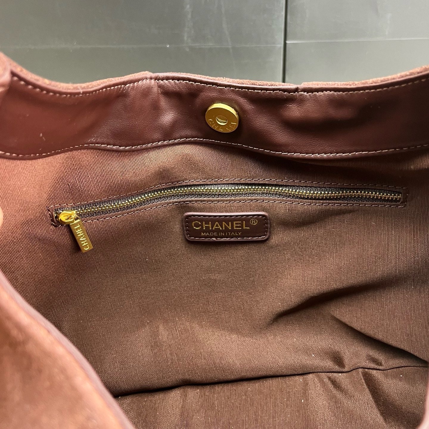 Quilted Suede shoulder bag