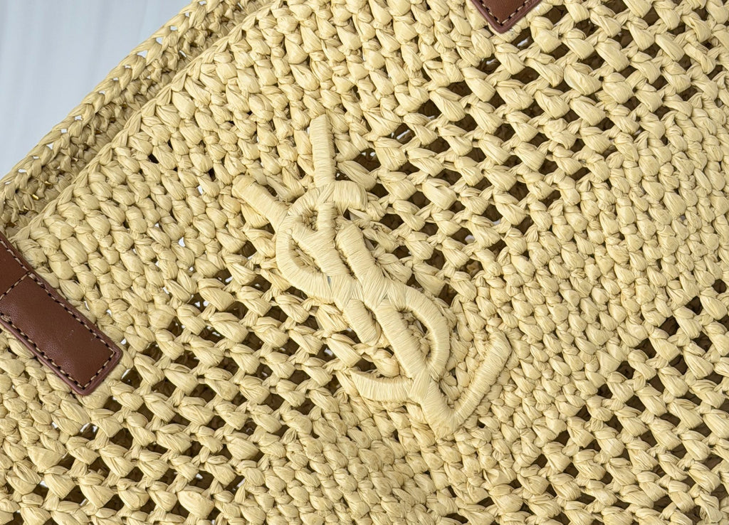 Raffia Woven Basket Bag | Embroidered Straw Tote