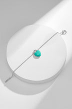 Bracelet \ Full Heart Blue Enamel Pendant