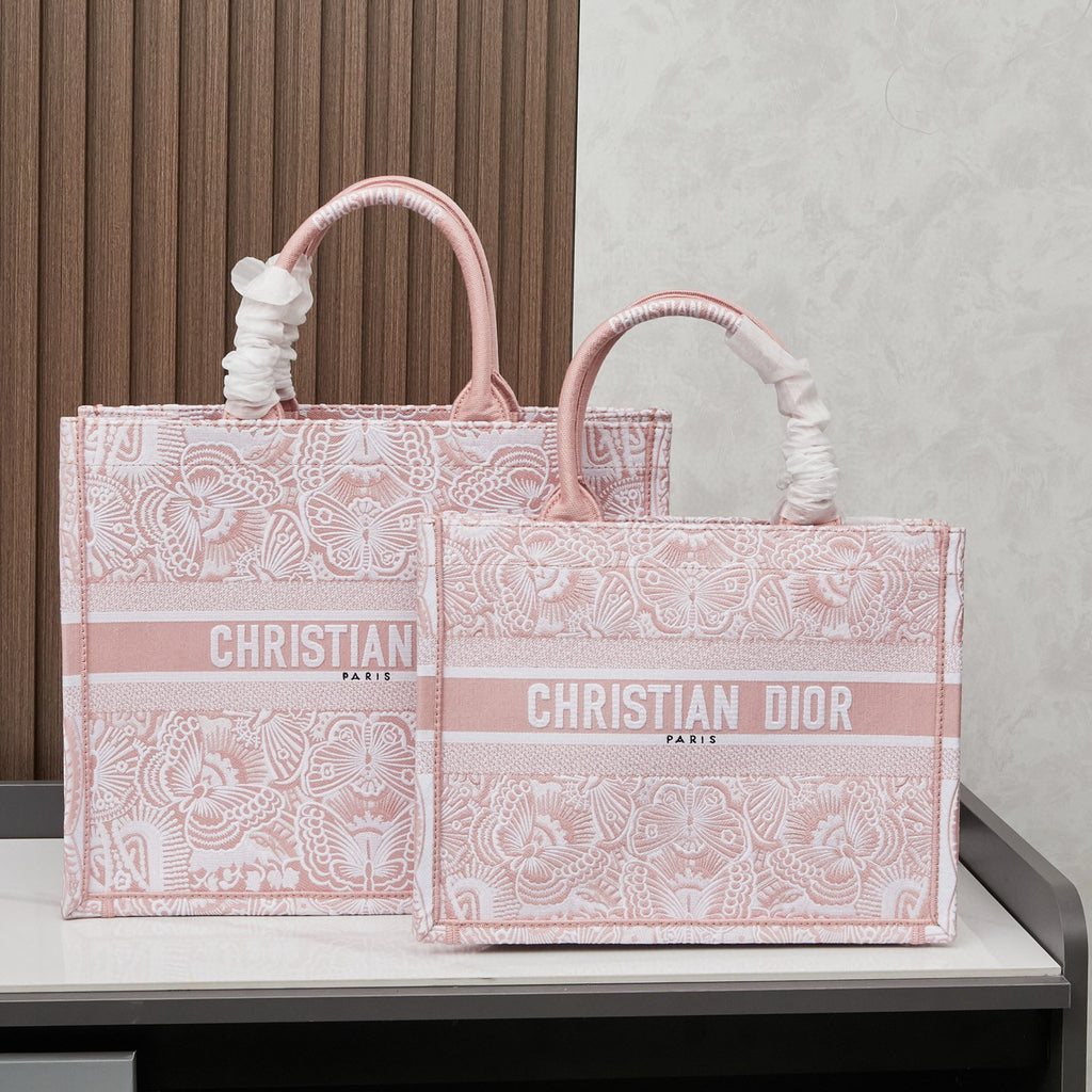 D Book Tote ( Light pink butterfly )