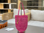 Premium Raffia Leather Tote Bag