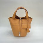 Cow Leather Two-Way Tote Bag – 18 × 14 × 19 cm