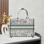 D Book Tote ( Fluorescent green rose )