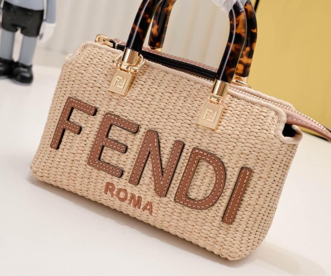 Summer Woven Mini Top Handle Bag (Caramel) –  Premium Quality