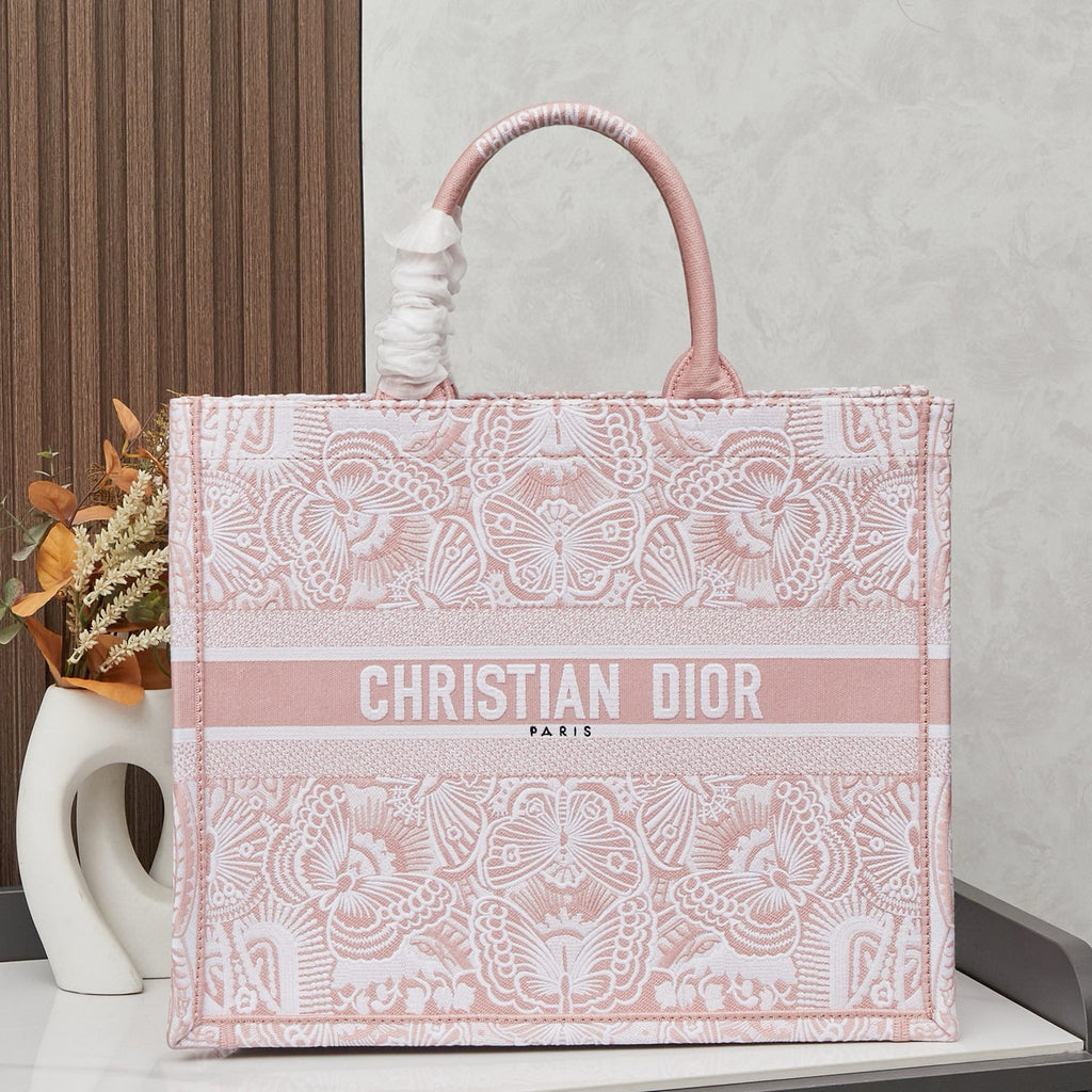 D Book Tote ( Light pink butterfly )