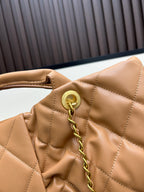 Large Bow-Detail Quilted Leather Shoulder Bag – Soft Padded Finish