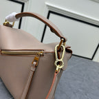 Geometric Structured Shoulder Bag – Puzzle Edge Style, 24cm