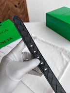 2025 New Woven Leather Belt — Small Grid Hand-Weave Design