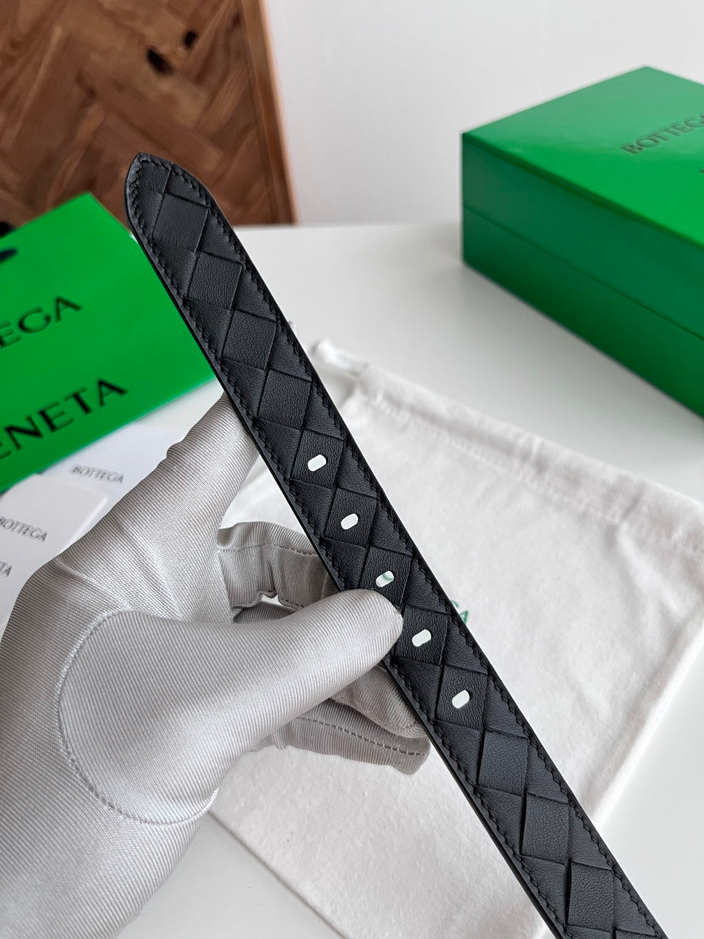 2025 New Woven Leather Belt — Small Grid Hand-Weave Design