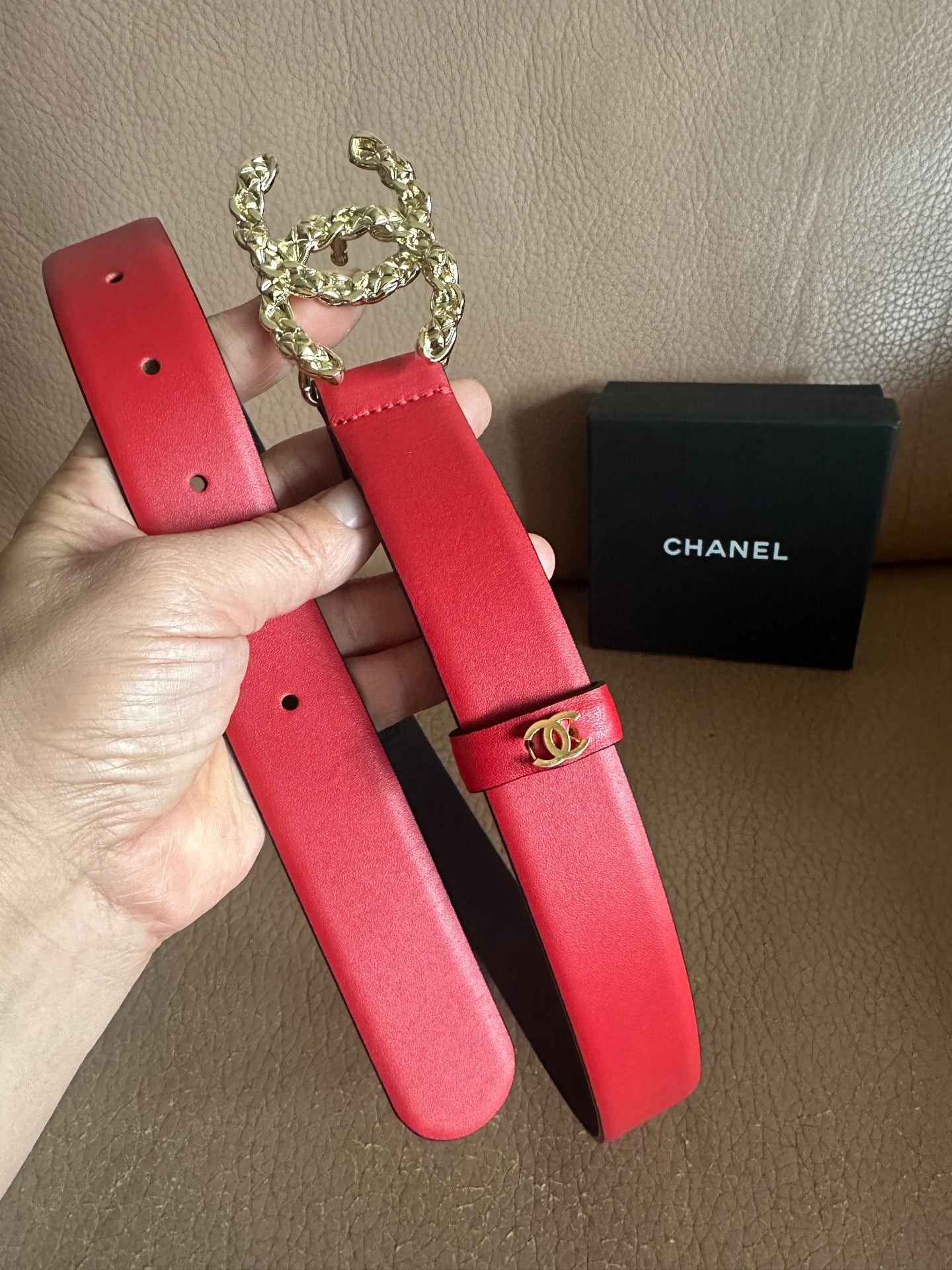 Classic Double Logo Chain Belt (Red)
