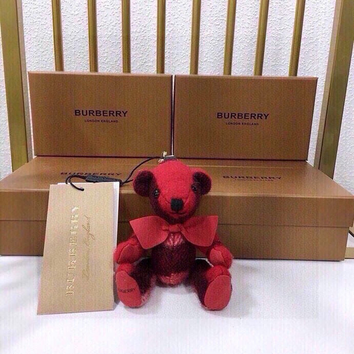 Cashmere Check Teddy Charm – Premium Bag & Key Accessory