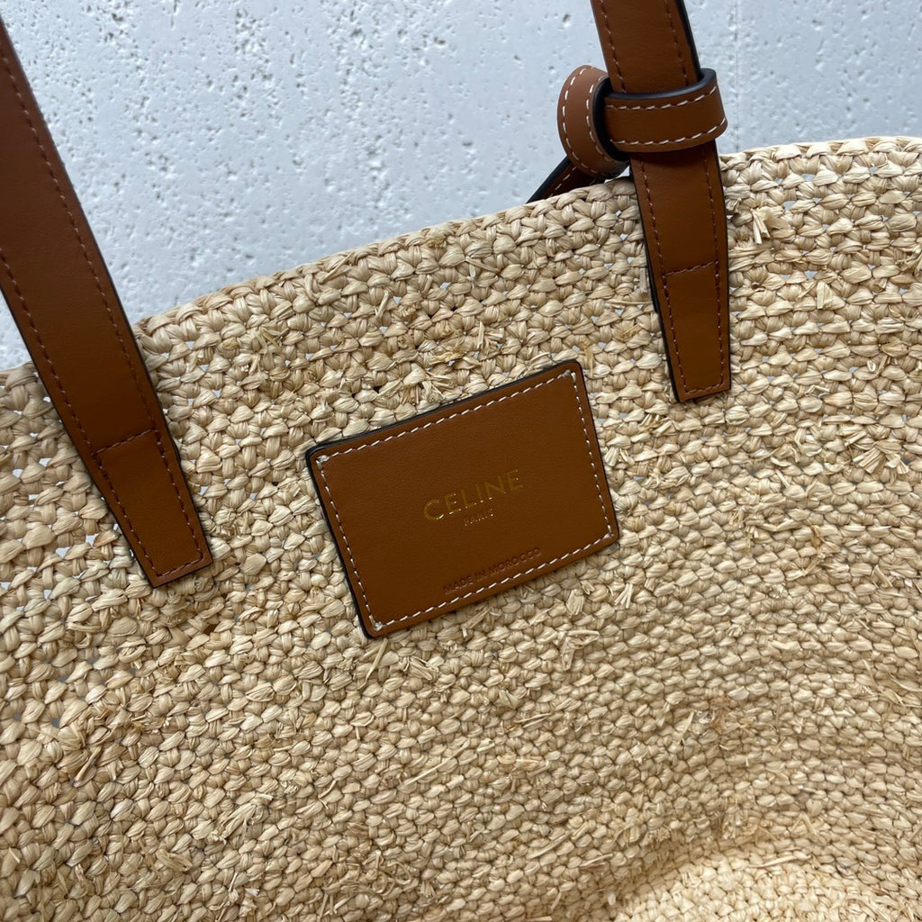 TEEN Plant Fiber & Calfskin Soft Classic Basket Bag  (Premium Quality)